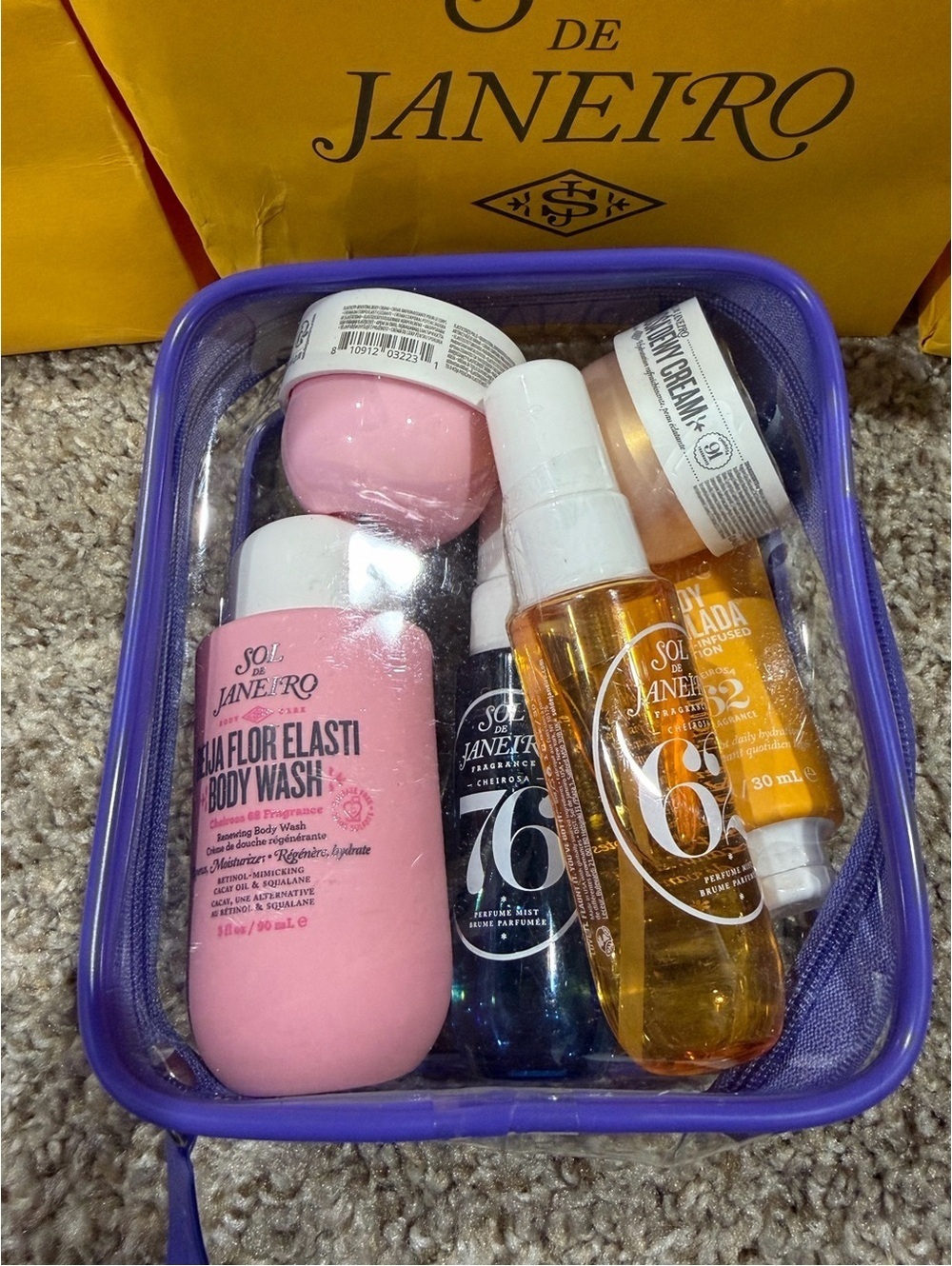 Sol de Janeiro BUNDLE 7-Pieces New Cream Mist Body Wash Badalada & Bag